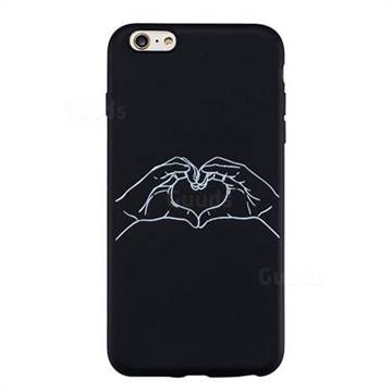 Heart Hand Stick Figure Matte Black TPU Phone Cover for iPhone 6s Plus / 6 Plus 6P(5.5 inch)