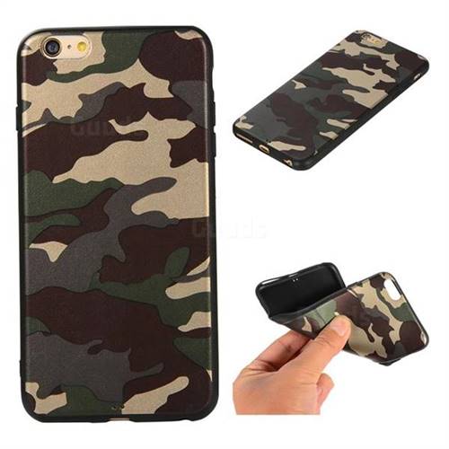Camouflage Soft TPU Back Cover for iPhone 6s Plus / 6 Plus 6P(5.5 inch) - Gold Green