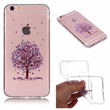 Purple Flower Super Clear Soft TPU Back Cover for iPhone 6s Plus / 6 Plus 6P(5.5 inch)