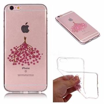 Cherry Plum Flower Super Clear Soft TPU Back Cover for iPhone 6s Plus / 6 Plus 6P(5.5 inch)