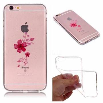 Red Cherry Blossom Super Clear Soft TPU Back Cover for iPhone 6s Plus / 6 Plus 6P(5.5 inch)