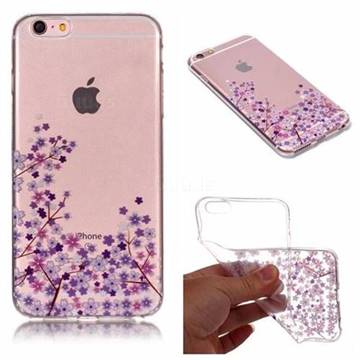 Purple Cherry Blossom Super Clear Soft TPU Back Cover for iPhone 6s Plus / 6 Plus 6P(5.5 inch)