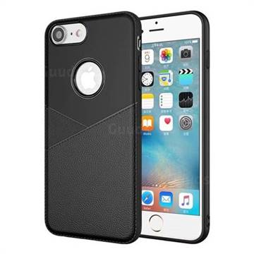 Litchi Texture Breathable Anti-fall Silicone Soft Phone Case for iPhone 6s Plus / 6 Plus 6P(5.5 inch) - Black