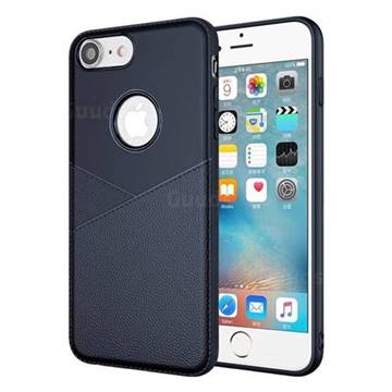 Litchi Texture Breathable Anti-fall Silicone Soft Phone Case for iPhone 6s Plus / 6 Plus 6P(5.5 inch) - Blue