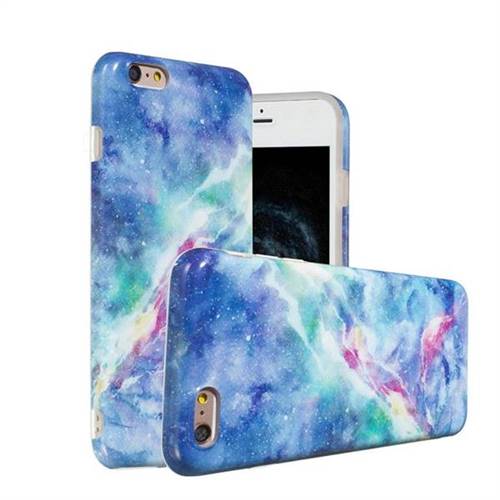 Blue Starry Sky Marble Clear Bumper Glossy Rubber Silicone Phone Case ...