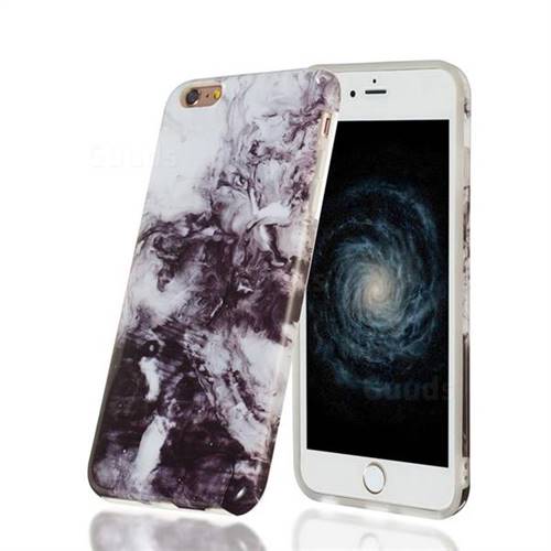 Smoke Ink Painting Marble Clear Bumper Glossy Rubber Silicone Phone Case for iPhone 6s Plus / 6 Plus 6P(5.5 inch)