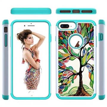 Multicolored Tree Shock Absorbing Hybrid Defender Rugged Phone Case Cover for iPhone 6s Plus / 6 Plus 6P(5.5 inch)