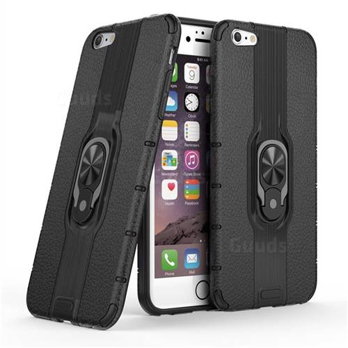 Alita Battle Angel Armor Metal Ring Grip Shockproof Dual Layer Rugged Hard Cover for iPhone 6s Plus / 6 Plus 6P(5.5 inch) - Black