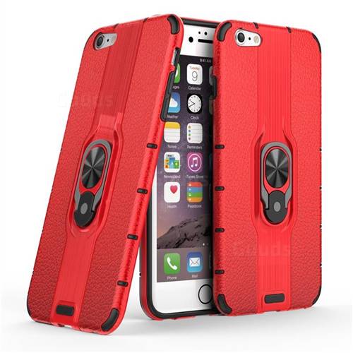 Alita Battle Angel Armor Metal Ring Grip Shockproof Dual Layer Rugged Hard Cover for iPhone 6s Plus / 6 Plus 6P(5.5 inch) - Red