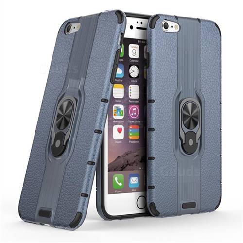 Alita Battle Angel Armor Metal Ring Grip Shockproof Dual Layer Rugged Hard Cover for iPhone 6s Plus / 6 Plus 6P(5.5 inch) - Blue