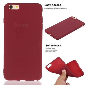 Soft Matte Silicone Phone Cover for iPhone 6s Plus / 6 Plus 6P(5.5 inch) - Wine Red