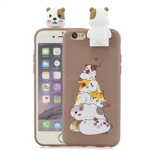 Hamster Family Soft 3D Climbing Doll Stand Soft Case for iPhone 6s Plus / 6 Plus 6P(5.5 inch)