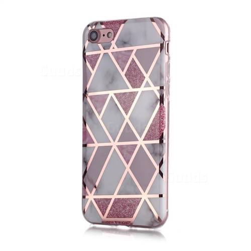 Pink Rhombus Galvanized Rose Gold Marble Phone Back Cover For Iphone 6s Plus 6 Plus 6p 5 5 Inch Tpu Case Guuds