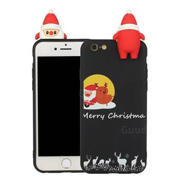 Santa Elk on Moon Christmas Xmax Soft 3D Doll Silicone Case for iPhone 6s Plus / 6 Plus 6P(5.5 inch)