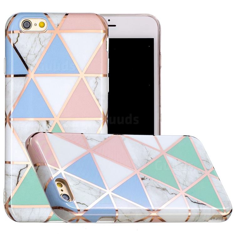 Fresh Triangle Painted Marble Electroplating Protective Case for iPhone 6s Plus / 6 Plus 6P(5.5 inch)