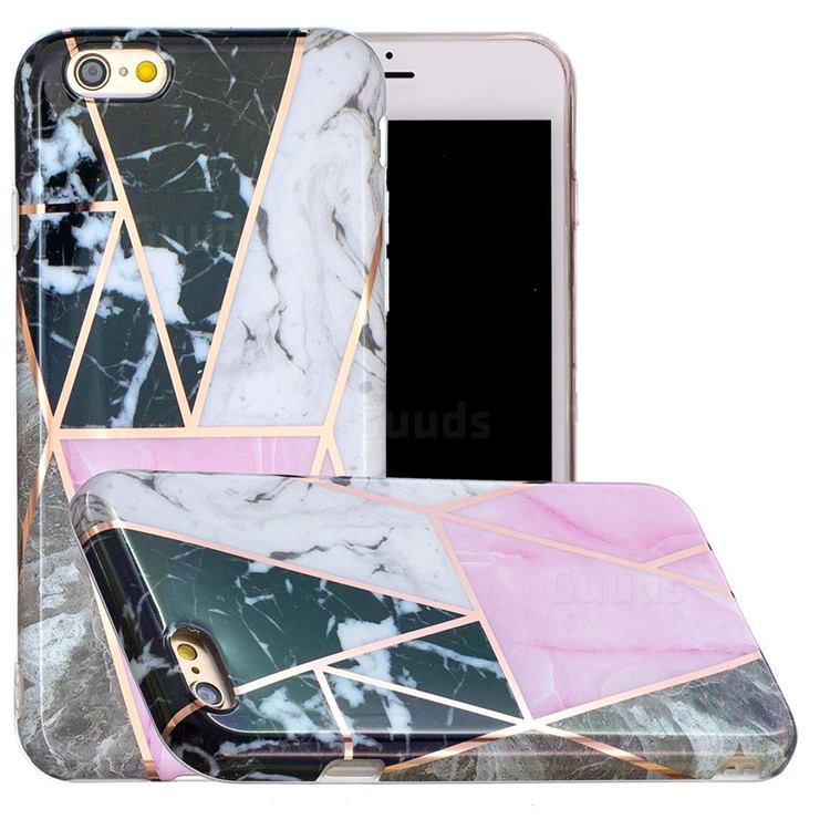 Pink and Black Painted Marble Electroplating Protective Case for iPhone 6s Plus / 6 Plus 6P(5.5 inch)