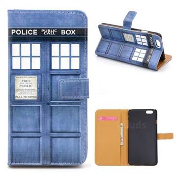 Police Box Leather Wallet Case for iPhone 6 Plus (5.5 inch)