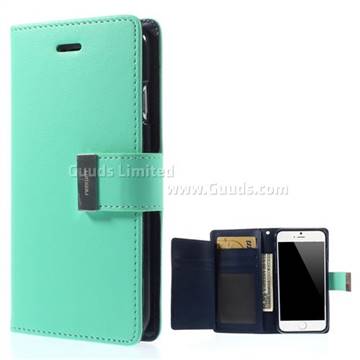 Mercury Rich Diary Leather Flip Cover for iPhone 6 Plus (5.5 inch) - Cyan