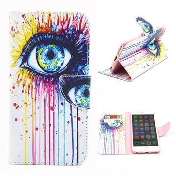 Eye Painting Leather Wallet Case for iPhone 6 Plus (5.5 inch)