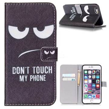 Do Not Touch My Phone Leather Wallet Case for iPhone 6 Plus (5.5 inch)