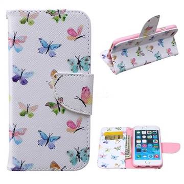 Colored Butterflies Leather Wallet Case for iPhone 6 Plus (5.5 inch)