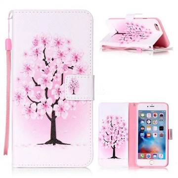 Peach Flower Leather Wallet Phone Case for iPhone 6s Plus / 6 Plus (5.5 inch)