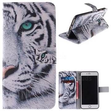 White Tiger PU Leather Wallet Case for iPhone 6s Plus / 6 Plus 6P(5.5 inch)