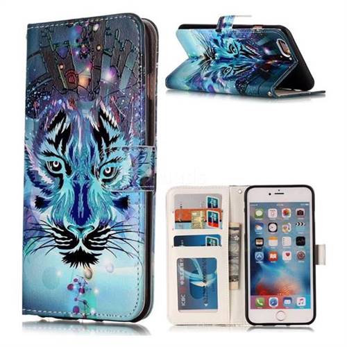 Ice Wolf 3D Relief Oil PU Leather Wallet Case for iPhone 6s Plus / 6 Plus 6P(5.5 inch)