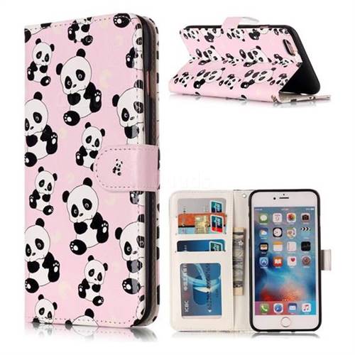 Cute Panda 3D Relief Oil PU Leather Wallet Case for iPhone 6s Plus / 6 Plus 6P(5.5 inch)