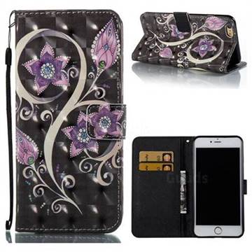 Peacock Flower 3D Painted Leather Wallet Case for iPhone 6s Plus / 6 Plus 6P(5.5 inch)