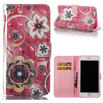 Tulip Flower 3D Painted Leather Wallet Case for iPhone 6s Plus / 6 Plus 6P(5.5 inch)