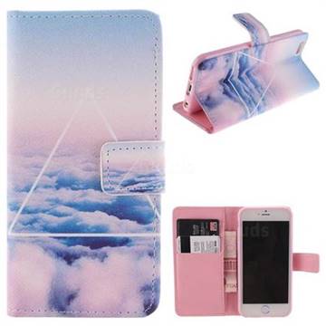 Triangle Clouds Leather Wallet Case for iPhone 6s Plus / 6 Plus 6P(5.5 inch)