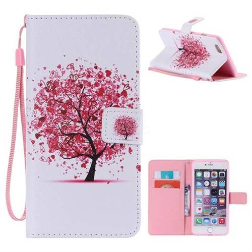 Colored Red Tree PU Leather Wallet Case for iPhone 6s Plus / 6 Plus 6P(5.5 inch)