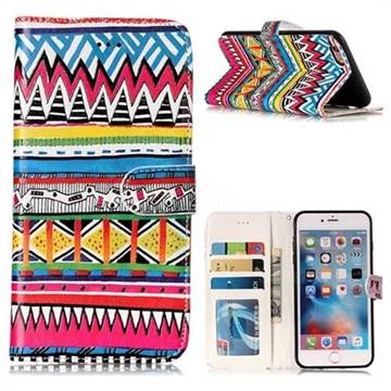 Tribal Pattern 3D Relief Oil PU Leather Wallet Case for iPhone 6s Plus / 6 Plus 6P(5.5 inch)