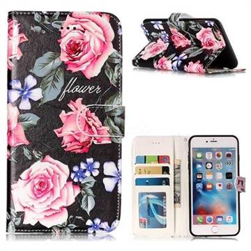 Peony 3D Relief Oil PU Leather Wallet Case for iPhone 6s Plus / 6 Plus 6P(5.5 inch)