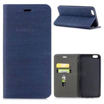 Tree Bark Pattern Automatic suction Leather Wallet Case for iPhone 6s Plus / 6 Plus 6P(5.5 inch) - Blue