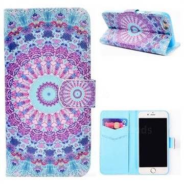 Mint Green Mandala Flower Stand Leather Wallet Case for iPhone 6s Plus / 6 Plus 6P(5.5 inch)