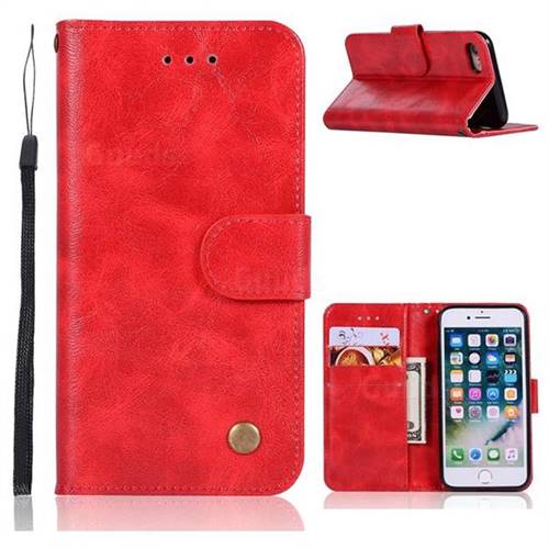 Luxury Retro Leather Wallet Case for iPhone 6s Plus / 6 Plus 6P(5.5 inch) - Red