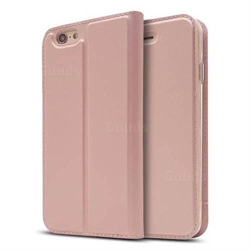Ultra Slim Card Magnetic Automatic Suction Leather Wallet Case for iPhone 6s Plus / 6 Plus 6P(5.5 inch) - Rose Gold