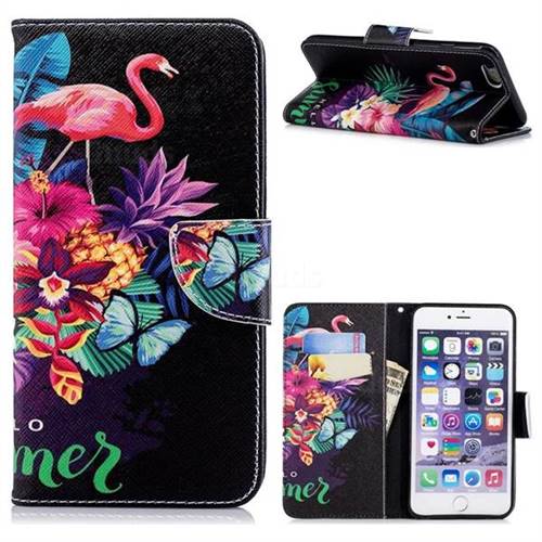 Flowers Flamingos Leather Wallet Case for iPhone 6s Plus / 6 Plus 6P(5.5 inch)