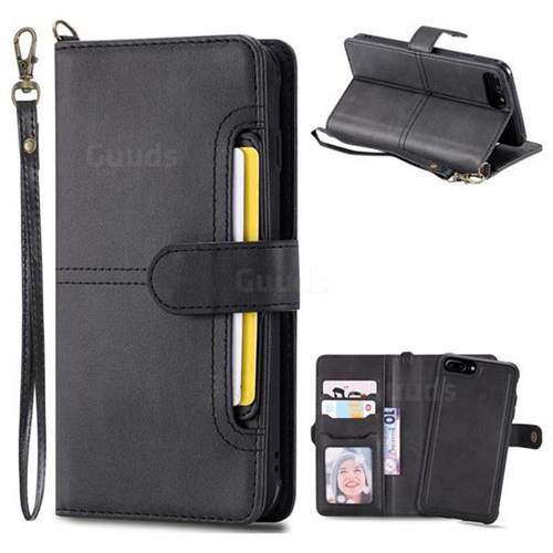 Retro Multi-functional Aristocratic Demeanor Detachable Leather Wallet Phone Case for iPhone 6s Plus / 6 Plus 6P(5.5 inch) - Black