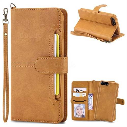 Retro Multi-functional Aristocratic Demeanor Detachable Leather Wallet Phone Case for iPhone 6s Plus / 6 Plus 6P(5.5 inch) - Brown