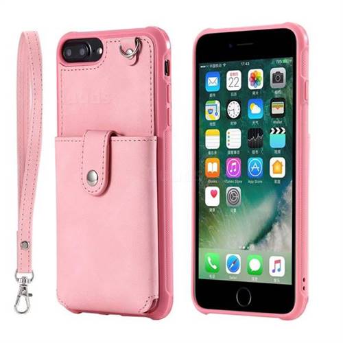 Retro Luxury Anti-fall Mirror Leather Phone Back Cover for iPhone 6s Plus / 6 Plus 6P(5.5 inch) - Pink