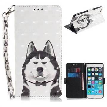 Husky Dog 3D Painted Leather Wallet Phone Case for iPhone 6s Plus / 6 Plus 6P(5.5 inch)