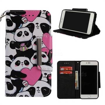 Heart Panda Big Metal Buckle PU Leather Wallet Phone Case for iPhone 6s Plus / 6 Plus 6P(5.5 inch)
