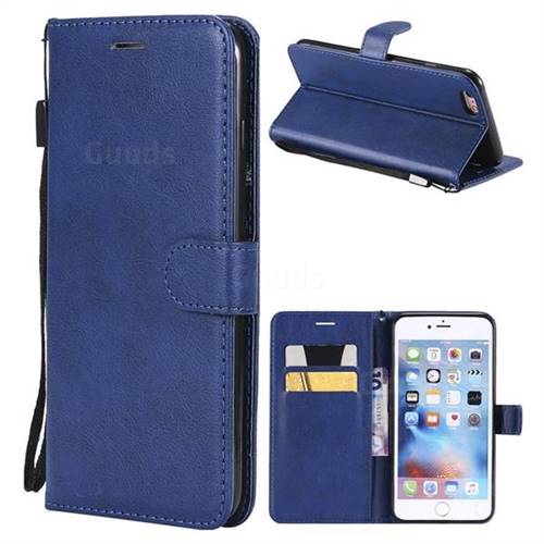 Retro Greek Classic Smooth PU Leather Wallet Phone Case for iPhone 6s Plus / 6 Plus 6P(5.5 inch) - Blue