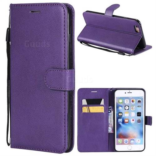 Retro Greek Classic Smooth PU Leather Wallet Phone Case for iPhone 6s Plus / 6 Plus 6P(5.5 inch) - Purple