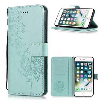 Intricate Embossing Dandelion Butterfly Leather Wallet Case for iPhone 6s Plus / 6 Plus 6P(5.5 inch) - Green