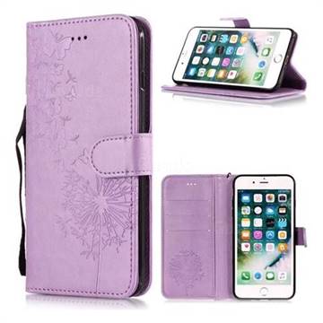 Intricate Embossing Dandelion Butterfly Leather Wallet Case for iPhone 6s Plus / 6 Plus 6P(5.5 inch) - Purple