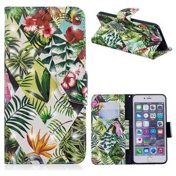 Banana Leaf 3D Painted Leather Wallet Phone Case for iPhone 6s Plus / 6 Plus 6P(5.5 inch)